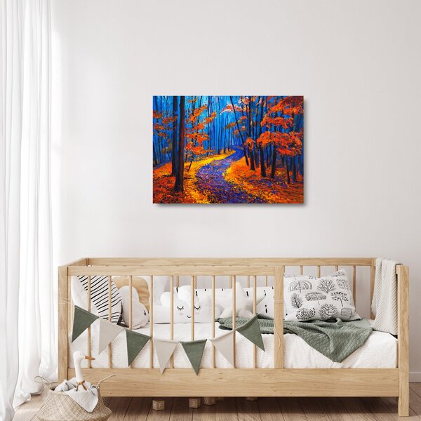 Egy őszi erdő képe (üvegen) (70x50 cm)