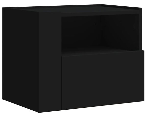 2 db fekete falra szerelhető éjjeliszekrény 45 x 30 x 35 cm