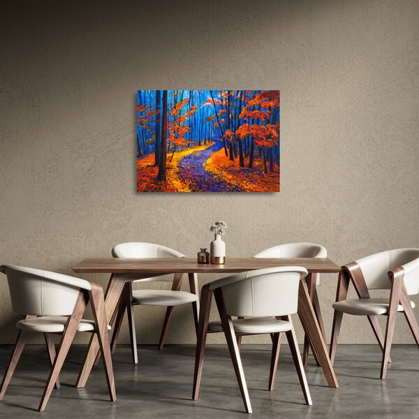 Egy őszi erdő képe (üvegen) (70x50 cm)
