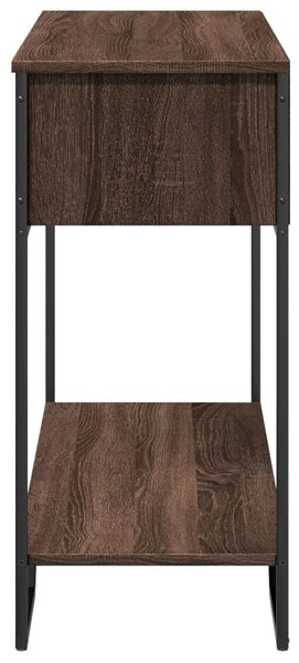 Barna tölgyszínű szerelt fa dohányzóasztal 100x35x74,5 cm