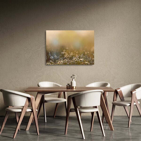 Kép - százszorszép olajfestmény (üvegen) (70x50 cm)