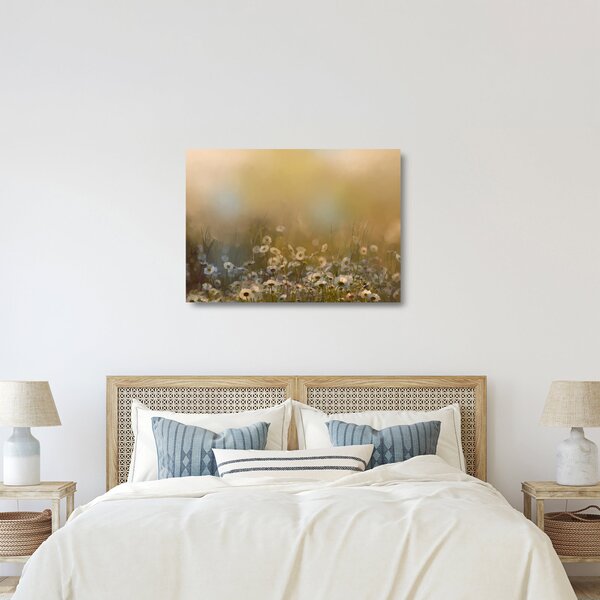 Kép - százszorszép olajfestmény (üvegen) (70x50 cm)