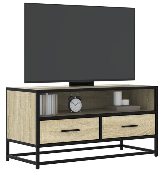 Sonoma tölgyszínű szerelt fa és fém TV-szekrény 80x34,5x40 cm
