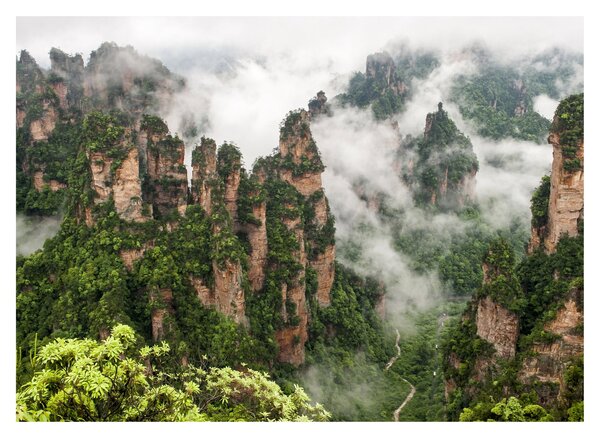 Kép - Zhangjiajie Nemzeti Park, Kína (üvegen) (70x50 cm)