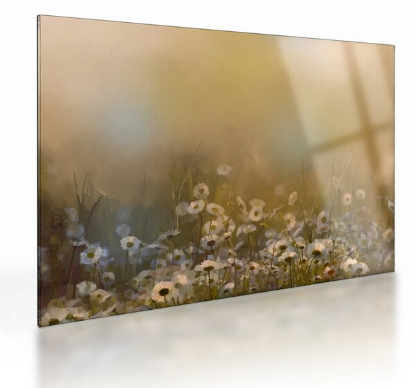 Kép - százszorszép olajfestmény (üvegen) (70x50 cm)