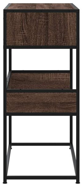 Barna tölgyszínű szerelt fa tálalóasztal 90x35x80 cm