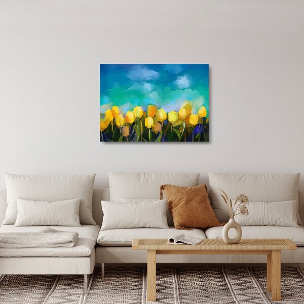 Sárga tulipán képe (üvegen) (70x50 cm)