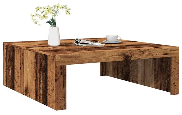Antik fa színű szerelt fa dohányzóasztal 100 x 100 x 35 cm