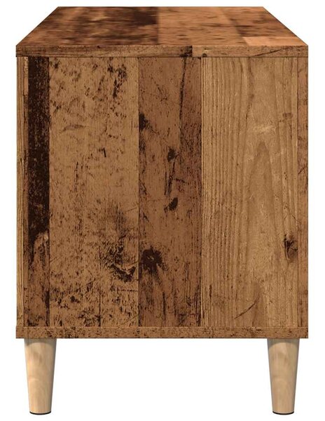 Antik fa színű szerelt fa hanglemezszekrény 100 x 38 x 48 cm