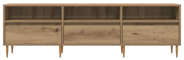 Kézműves tölgy színű szerelt fa TV-szekrény 150 x 30 x 44,5 cm