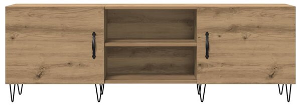Kézműves tölgy színű szerelt fa TV-szekrény 150 x 30 x 50 cm