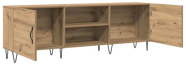 Kézműves tölgy színű szerelt fa TV-szekrény 150 x 30 x 50 cm