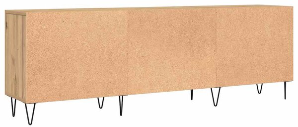 Kézműves tölgy színű szerelt fa TV-szekrény 150 x 30 x 50 cm