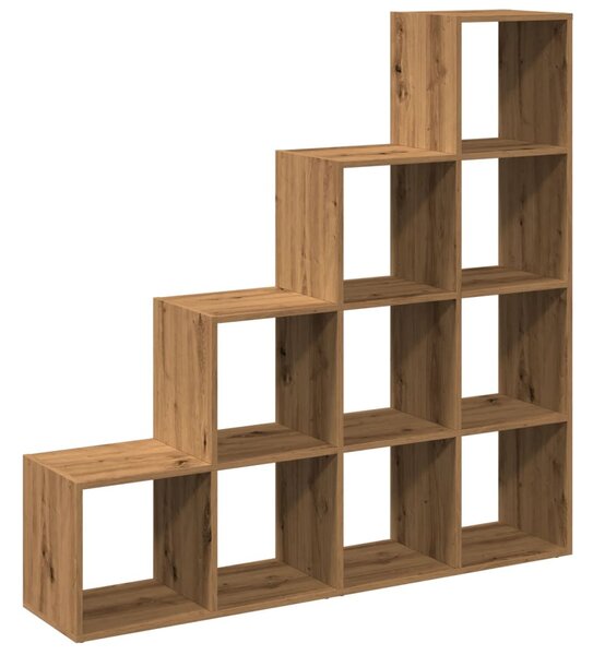 4 szintes kézműves fa elválasztó könyvespolc 131,5x29x131,5 cm