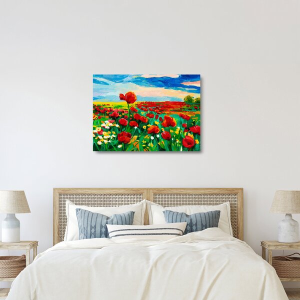 Kép egy mező mákkal (üvegen) (70x50 cm)