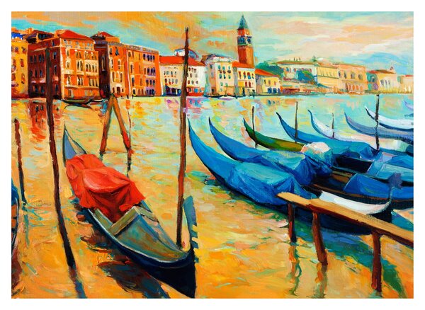 Kép - Velencei kikötő (üvegen) (70x50 cm)