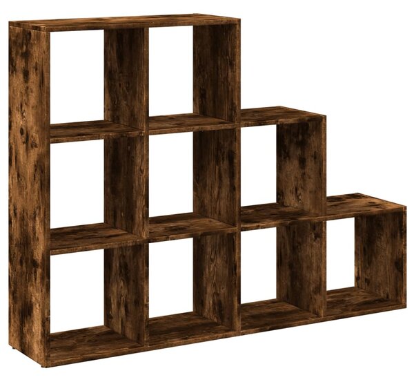 3 szintes füstös tölgy elválasztó könyvespolc 137,5x29x103,5 cm