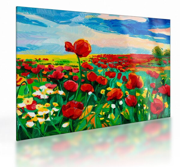 Kép egy mező mákkal (üvegen) (70x50 cm)
