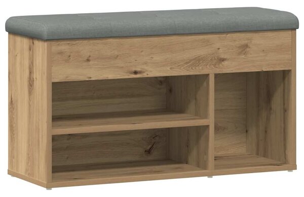 Kézműves tölgy szerelt fa cipőtároló pad 82x32x45,5 cm