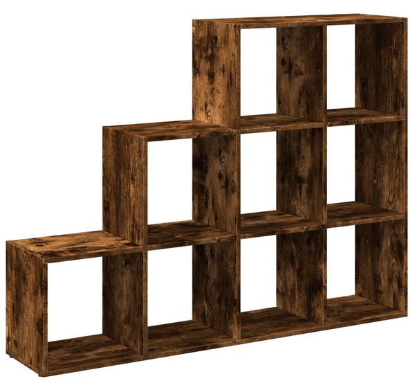 3 szintes füstös tölgy elválasztó könyvespolc 137,5x29x103,5 cm