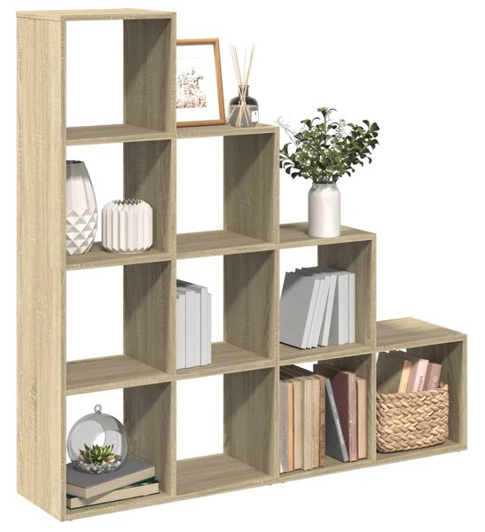 4 szintes sonoma tölgy elválasztó könyvespolc 131,5x29x131,5 cm