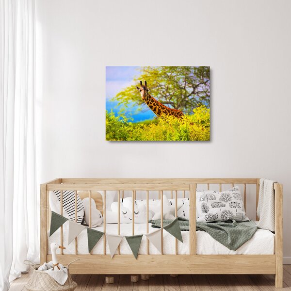 Egy kép egy zsiráfról Afrikában (üvegen) (70x50 cm)