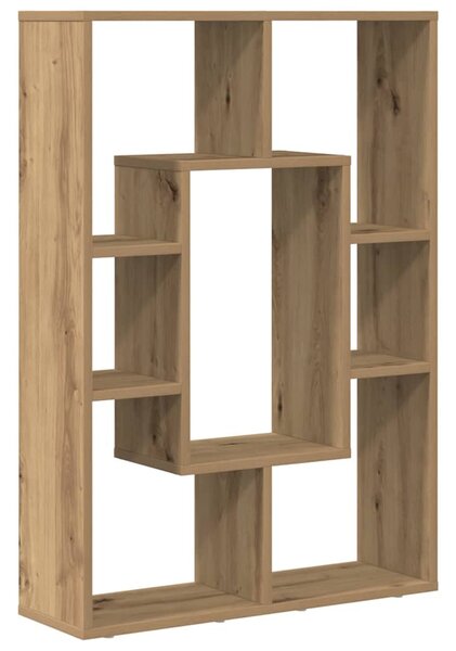Kézműves tölgy színű szerelt fa könyvespolc 63 x 20 x 90 cm