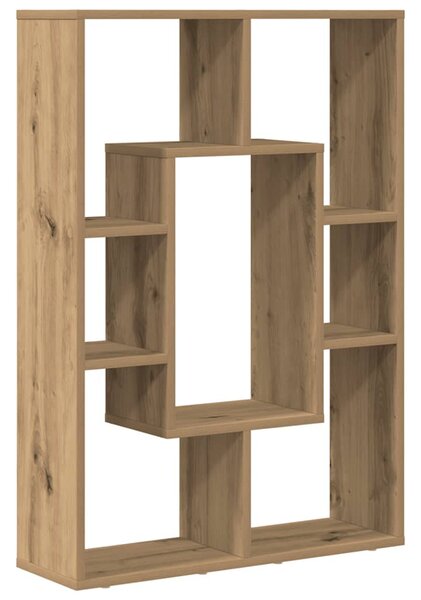 Kézműves tölgy színű szerelt fa könyvespolc 63 x 20 x 90 cm