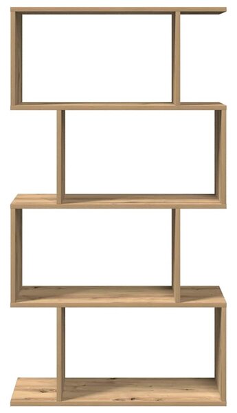 4 szintes kézműves tölgy fa elválasztó könyvespolc 70x24x129 cm
