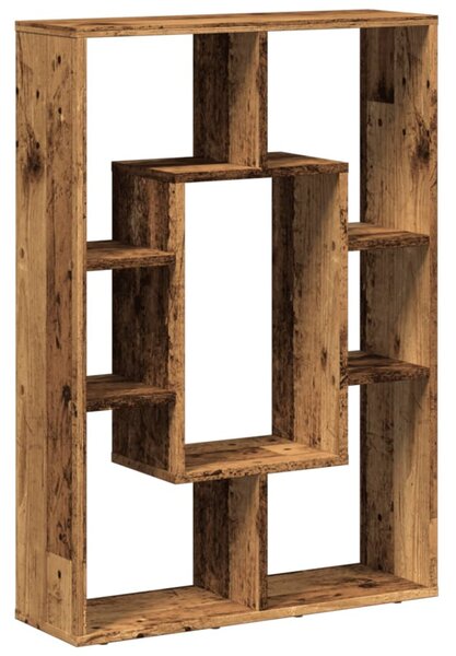 Antik fa színű szerelt fa könyvespolc 63 x 20 x 90 cm