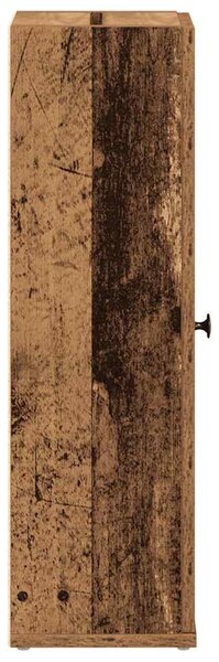 Antik fa színű fürdőszobaszekrény tekercstartóval 20,5x22x72 cm