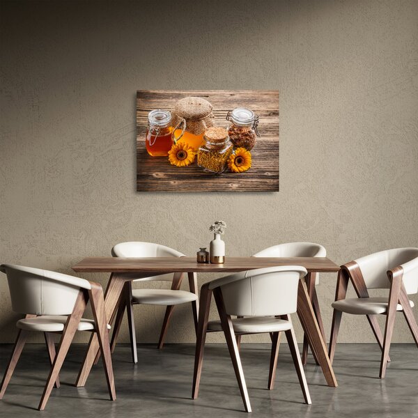 Kép - Csendélet mézes csészékkel (üvegen) (70x50 cm)