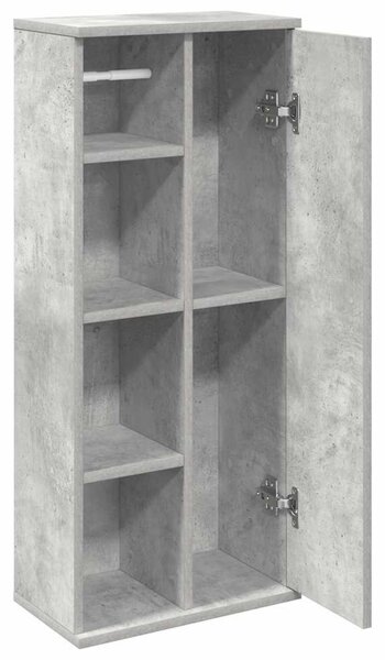 Betonszürke fürdőszobaszekrény tekercstartóval 39x22x90 cm