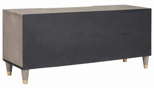 TV szekrény fiókkal Szürke 105 x 33 x 46 cm Tömör Mangófát