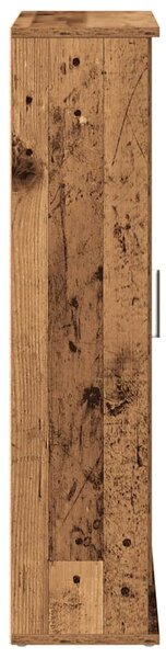 Antik fa színű fürdőszobaszekrény tekercstartóval 39x22x90 cm