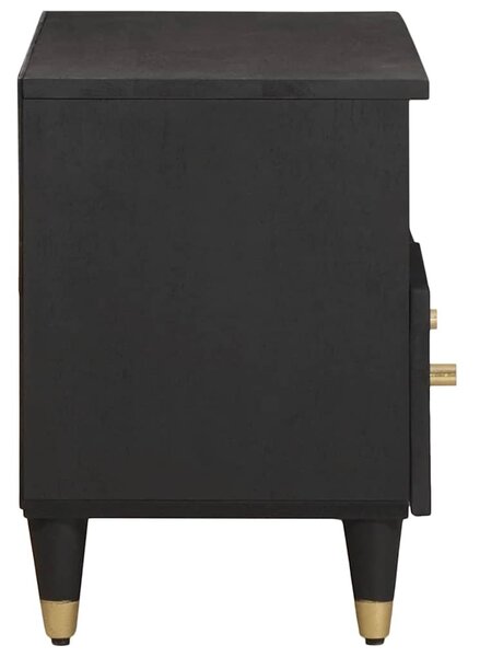 TV szekrény fiókkal Fekete 70 x 33 x 46 cm Tömör Mangófát