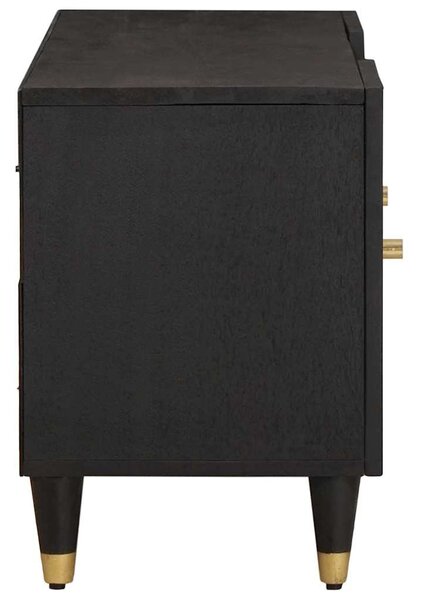 TV szekrény polcokkal Fekete 105 x 33 x 46 cm Tömör Mangófát