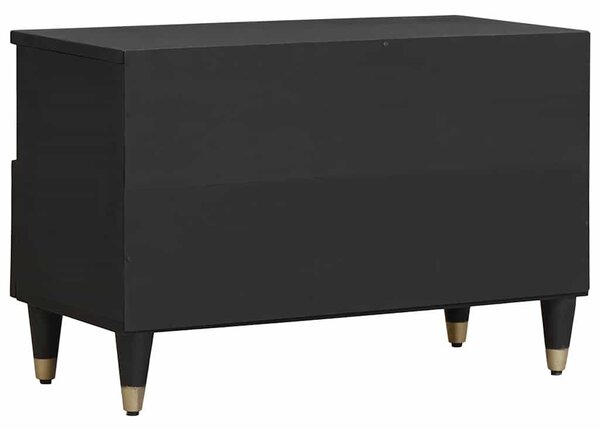 TV szekrény fiókkal Fekete 70 x 33 x 46 cm Tömör Mangófát