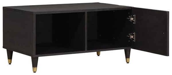 Dohányzóasztal Fekete 80 x 50 x 40 cm Tömör Mangófát
