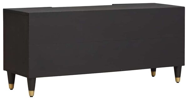 TV szekrény polcokkal Fekete 105 x 33 x 46 cm Tömör Mangófát