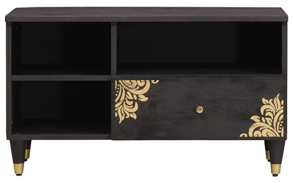 TV szekrény fiókkal Fekete 80 x 33 x 46 cm Tömör Mangófát