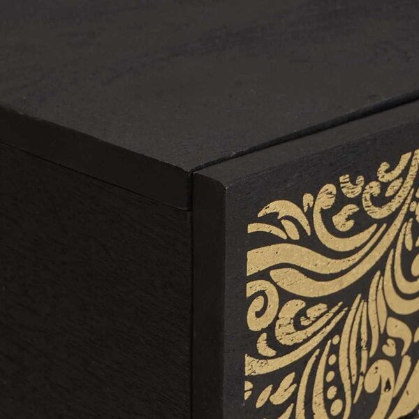Dohányzóasztal Fekete 100 x 54 x 40 cm Tömör Mangófát