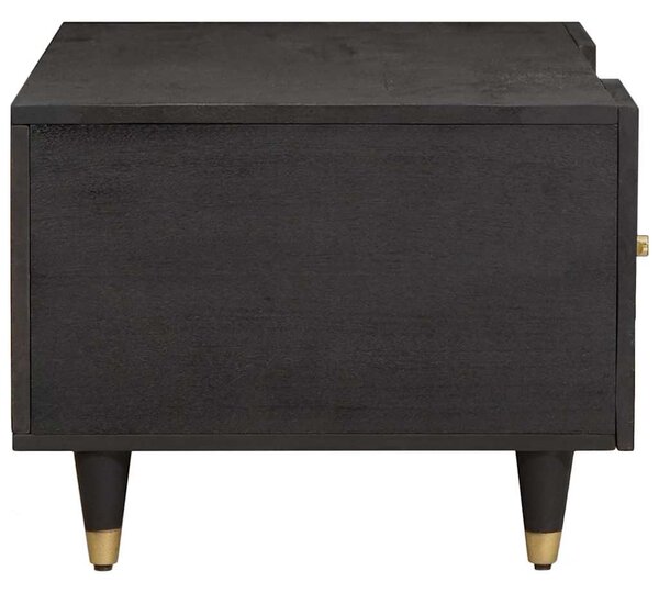 Dohányzóasztal Fekete 100 x 54 x 40 cm Tömör Mangófát