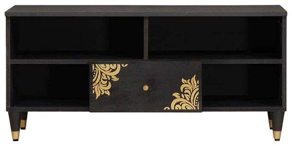 TV szekrény fiókkal Fekete 100 x 33 x 46 cm Tömör Mangófát