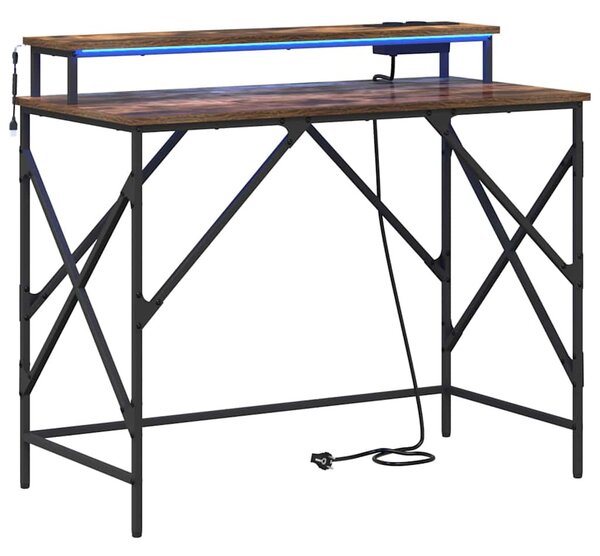 Asztal Füstölt tölgy Szerelt Fa 100 x 50 x 86,5 cm