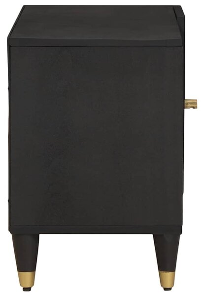 TV szekrény polcokkal Fekete 80 x 33 x 46 cm Tömör Mangófát