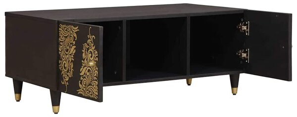 Dohányzóasztal Fekete 100 x 54 x 40 cm Tömör Mangófát