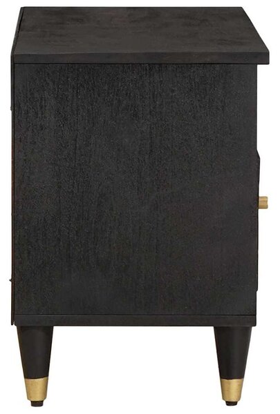 TV szekrény fiókkal Fekete 80 x 33 x 46 cm Tömör Mangófát