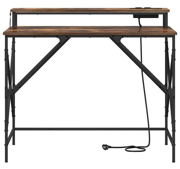 Asztal Füstölt tölgy Szerelt Fa 100 x 50 x 86,5 cm