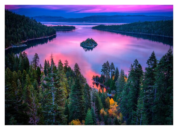 Kép - Lake Tahoe, Sierra Nevada, Kalifornia, USA (üvegen) (70x50 cm)
